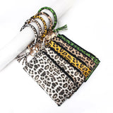 Leopard Print Pendant Bag Bracelet Snake PU Leather Tassel Card Package