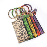 Leopard Print Pendant Bag Bracelet Snake PU Leather Tassel Card Package