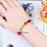 National Style Cinnabar Turquoise Bracelet Hand-knitted Amulet Bangle