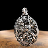 Sterling Silver Unicorn Pendant Fire Unicorn Necklace Men's Ornaments
