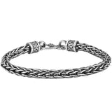 National Tide Retro Bracelet Male Hand-woven Silver Wire Bracelet