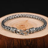 National Tide Retro Bracelet Male Hand-woven Silver Wire Bracelet