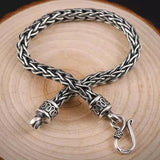 National Tide Retro Bracelet Male Hand-woven Silver Wire Bracelet