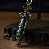 Retro Buddhist Vajra Dzi Pendant Men's Necklace Pendant Gift Jewelry