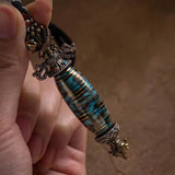 Retro Buddhist Vajra Dzi Pendant Men's Necklace Pendant Gift Jewelry