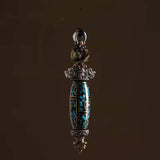 Retro Buddhist Vajra Dzi Pendant Men's Necklace Pendant Gift Jewelry