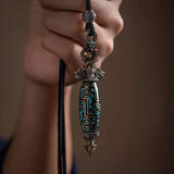 Retro Buddhist Vajra Dzi Pendant Men's Necklace Pendant Gift Jewelry
