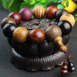 National Wind 15-20mm Sandalwood Beads Rosary Bracelet