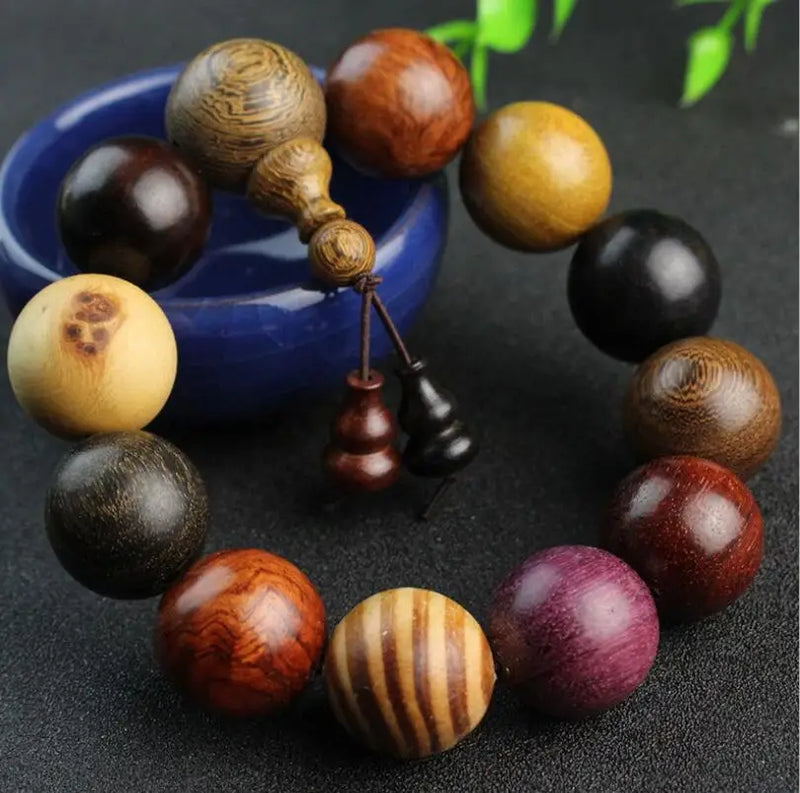 National Wind 15-20mm Sandalwood Beads Rosary Bracelet