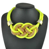 National versatile Necklace Pu woven Mahua women's collar accessories