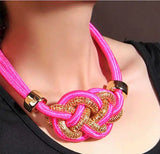 National versatile Necklace Pu woven Mahua women's collar accessories