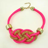 National versatile Necklace Pu woven Mahua women's collar accessories