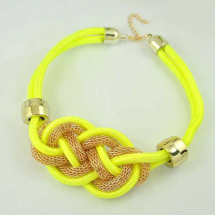 National versatile Necklace Pu woven Mahua women's collar accessories