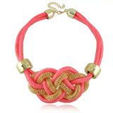 National versatile Necklace Pu woven Mahua women's collar accessories