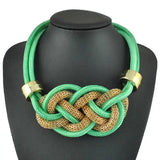 National versatile Necklace Pu woven Mahua women's collar accessories