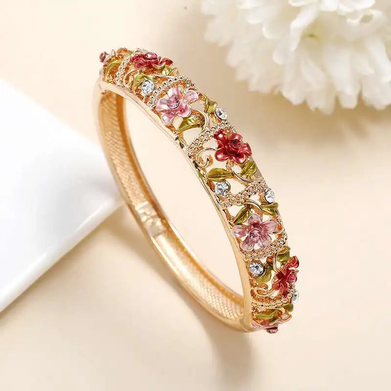 National Palace Rhinestone Bracelet Butterfly Love Flower Jewelry
