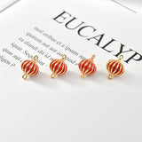 Red Lantern Double Hook Copper Charms for DIY Jewelry