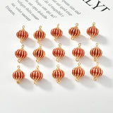 Red Lantern Double Hook Copper Charms for DIY Jewelry