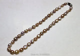 Baroque Purple Freshwater Pearl Necklace 8x10mm 17INCH