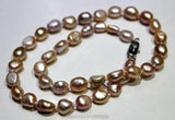 Baroque Purple Freshwater Pearl Necklace 8x10mm 17INCH