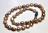 Baroque Purple Freshwater Pearl Necklace 8x10mm 17INCH