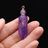 Agates Stone Perfume Bottle Essential Oil Diffuser Pendant