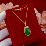 Emerald Jade Gemstone Bridal Jewelry Set for Women