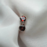 Red Garnet 925 Silver Stud Earrings Birthstone Gift