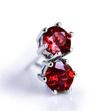 Red Garnet 925 Silver Stud Earrings Birthstone Gift