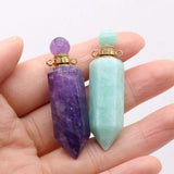 Tiger Eye Stone Smoky Quartzs Perfume Bottle Pendant