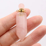 Tiger Eye Stone Smoky Quartzs Perfume Bottle Pendant