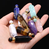 Tiger Eye Stone Perfume Bottle Pendant Necklace