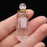 Tiger Eye Stone Perfume Bottle Pendant Necklace