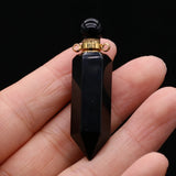 Tiger Eye Stone Perfume Bottle Pendant Necklace