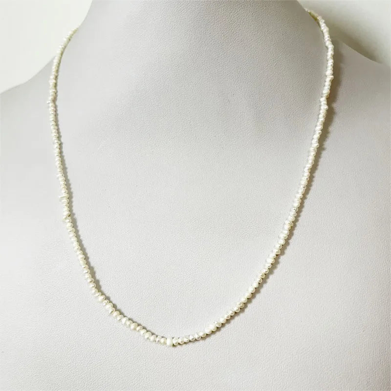 Natural Pearl Necklace Potato Shape Keshi Beads 2-3MM 3-4MM Customize