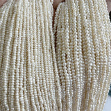 Natural Pearl Necklace Potato Shape Keshi Beads 2-3MM 3-4MM Customize