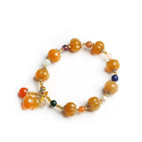 Colorful Jade Feng Shui Buddha Bracelet Piuxiu Gourd Charm Wealth Bangle