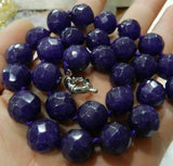 10mm Amethyst Beaded Necklace 18 inches