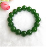 Natural Jade Gemstone Beads Stretchy Bangle Bracelet 7.5''