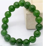Natural Jade Gemstone Beads Stretchy Bangle Bracelet 7.5''