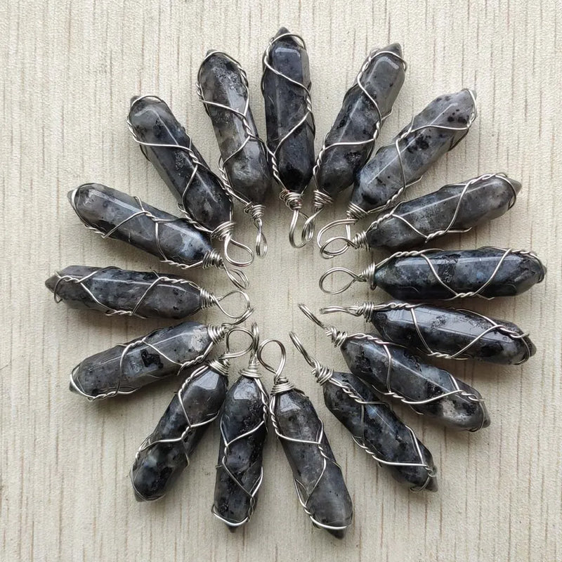 Natura ShimmerStone Silver Iron Wire Pendants 24pcs
