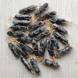 24pcs Stone Pillar Shape Wire Pendants for Jewelry Making