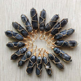 24pcs Stone Pillar Shape Wire Pendants for Jewelry Making
