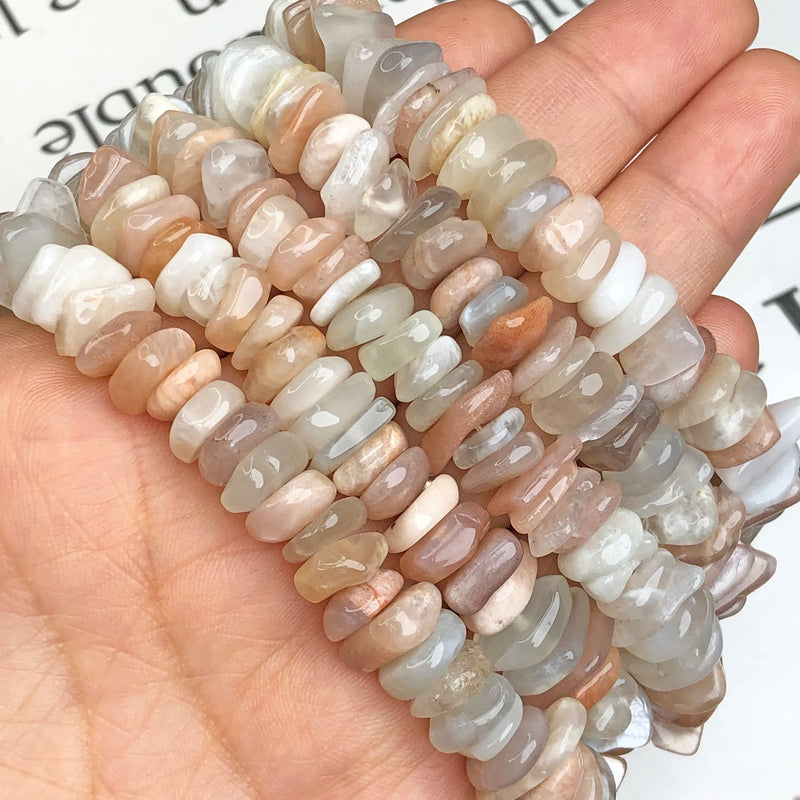 100% Sunstone Irregular Chips Loose Spacer Bead Jewelry Making DIY Bracelet