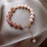 Freshwater Pearl Strawberry Crystal Bracelet for Women