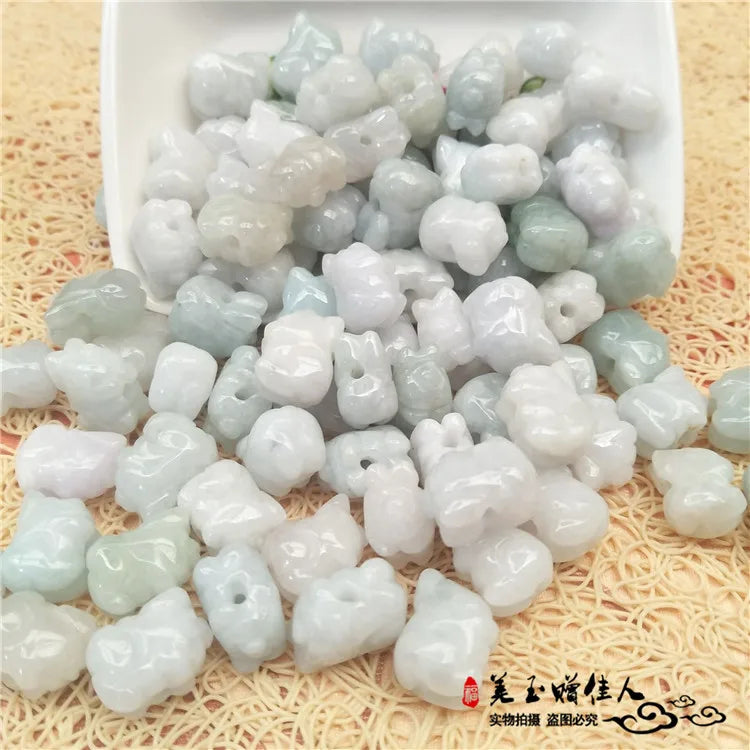 Real A Jadeite Zodiac Pig Pendant Necklace DIY Accessories Men Women