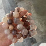 100% Natural Golden Silk Jade Violets Bracelet for Couples