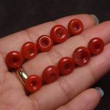Southern Red Agate Carved Septum Bead DIY Accessories for Women Men
