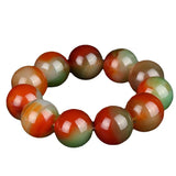 100% Real Chromatic Agate Jade Round Beads Carved Bracelets Gift