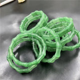 Real Green Jade Bamboo Beads Bracelets for Couples Gift